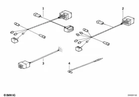Radio adapter wiring — BMW E36 factory diagram