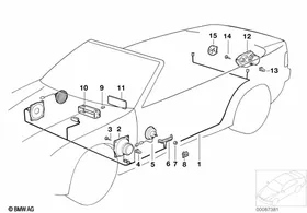 Single components stereo system — BMW E36 factory diagram