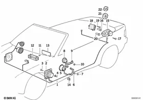 Single components hifi system — BMW E36 factory diagram