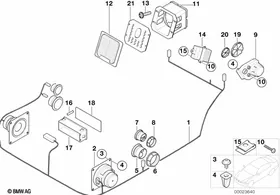 Parts f Harman Kardon top-hifi system — BMW E36 factory diagram