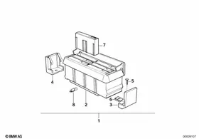 Parts f center console cassette box — BMW E36 factory diagram
