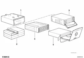 CD-box/cassette box in glove box — BMW E36 factory diagram