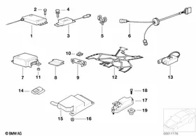 Electric parts, airbag — BMW E36 factory diagram