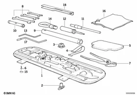 Tool kit/Tool box — BMW E36 factory diagram
