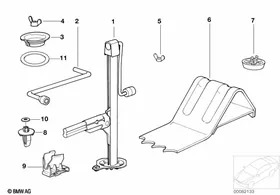 Tool kit/Lifting jack — BMW E36 factory diagram