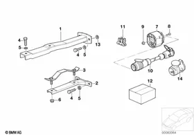 Trailer hitch/electr.attaching parts — BMW E36 factory diagram
