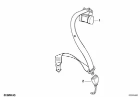 Safety belt, rear — BMW E36 factory diagram