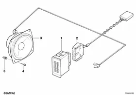 Hands-free system — BMW E36 factory diagram
