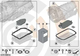 Fluid change kit, autom. transmission — BMW E36 factory diagram