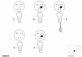 Individual gear shift knobs, wood — BMW E36 factory diagram