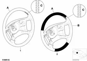 Individual steering wheel airbag SA 240 — BMW E36 factory diagram