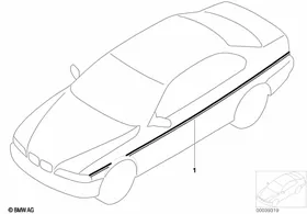 Individual ornamental strips "Deco-Line" — BMW E36 factory diagram