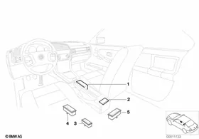 Individual wood, ashtray and cups — BMW E36 factory diagram