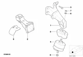 Engine Suspension — BMW E36 factory diagram
