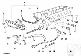 Cylinder head Vanos — BMW E36 factory diagram