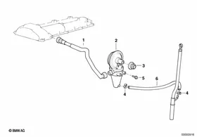 Crankcase-Ventilation/oil separator — BMW E36 factory diagram