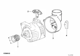 Alternator parts 140a — BMW E36 factory diagram