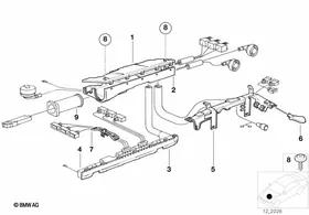 Cable harness fixings — BMW E36 factory diagram