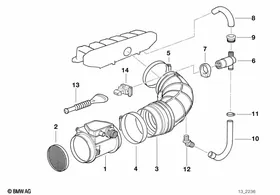 Mass air flow sensor — BMW E36 factory diagram
