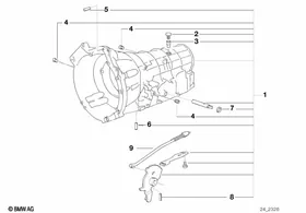 A5S310Z housing with mounting parts — BMW E36 factory diagram