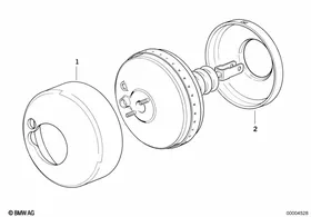 Power brake unit sound insulation — BMW E36 factory diagram
