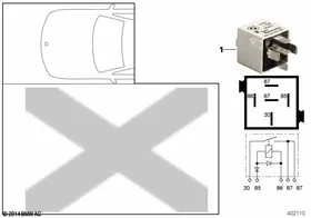 Relay, NO contact, white — BMW E36 factory diagram