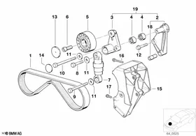 Air cond.compressor-supporting bracket — BMW E36 factory diagram