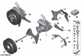Power steering pump — BMW E36 factory diagram