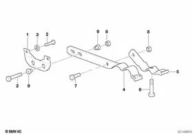 Suspension parts exhaust — BMW E36 factory diagram