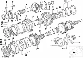 S5D...Z drive shaft/output shaft — BMW E36 factory diagram