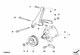 Emission control-air pump — BMW E36 factory diagram