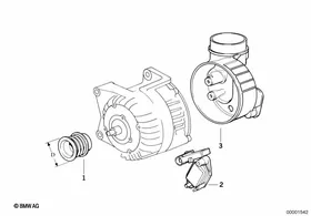 Alternator, individual parts 105A — BMW E36 factory diagram