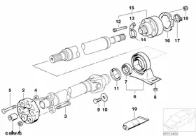 Drive shaft-cen.bearing-const.vel.joint — BMW E36 factory diagram