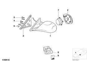 M Outside mirror — BMW E36 factory diagram