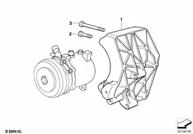 Climate compressor supporting bracket — BMW E36 factory diagram