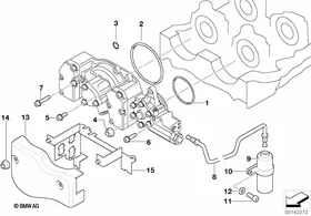 VANOS cylinder head mounting parts — BMW E36 factory diagram