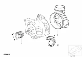 Alternator, individual parts 115A — BMW E36 factory diagram
