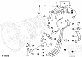 Gearbox parts SMG — BMW E36 factory diagram