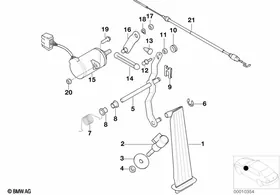 ACC.pedal/acceler. pedal assy-potentiom. — BMW E36 factory diagram
