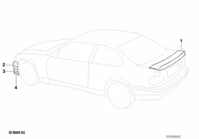 Retrofit kit, M rear spoiler Class 2 — BMW E36 factory diagram