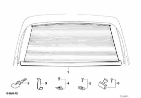 Roller sun screen — BMW E36 factory diagram