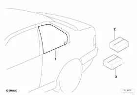 Vent window, electric, rear — BMW E36 factory diagram