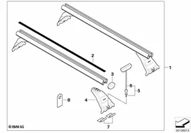 Roof rack — BMW E36 factory diagram