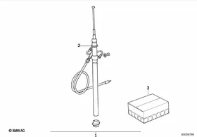 Manual antenna — BMW E36 factory diagram