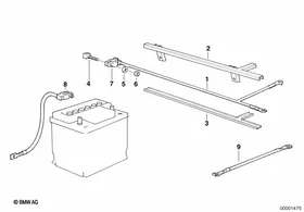 Battery cable(battery front) — BMW E36 factory diagram