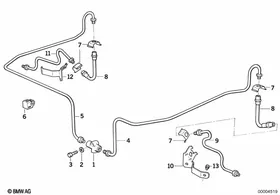 Brake pipe rear — BMW E36 factory diagram