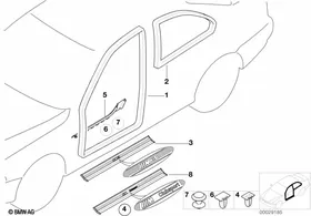 Mucket / trim, entrance — BMW E36 factory diagram
