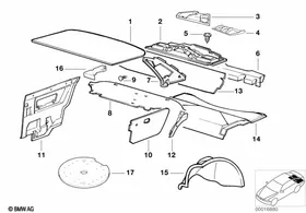 Sound insulating rear — BMW E36 factory diagram