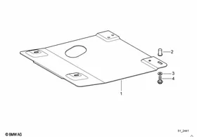 Front aggregate protective plate — BMW E36 factory diagram