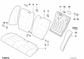 Seat,rear,cushion&cover, through-loading — BMW E36 factory diagram